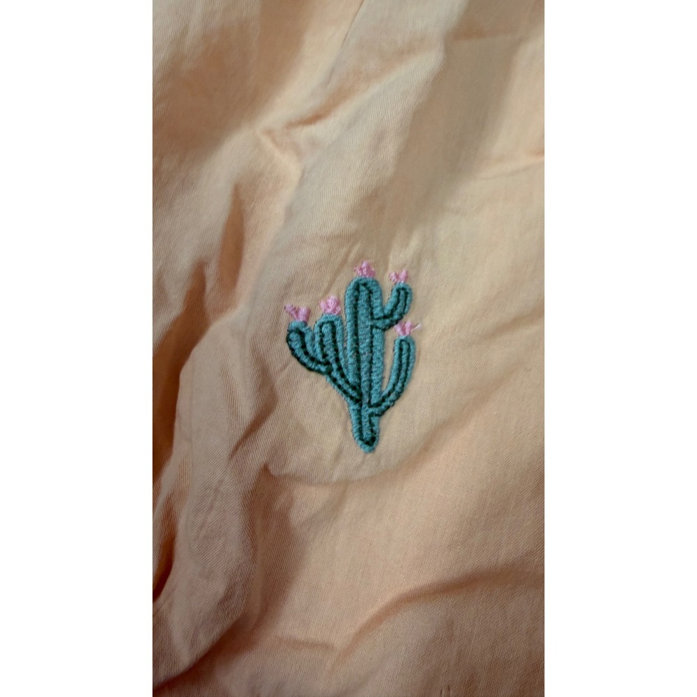 Altar'd State Cactus Embroidered Mini Dress Womens Medium Peach Excellent Boho - Picture 3 of 8